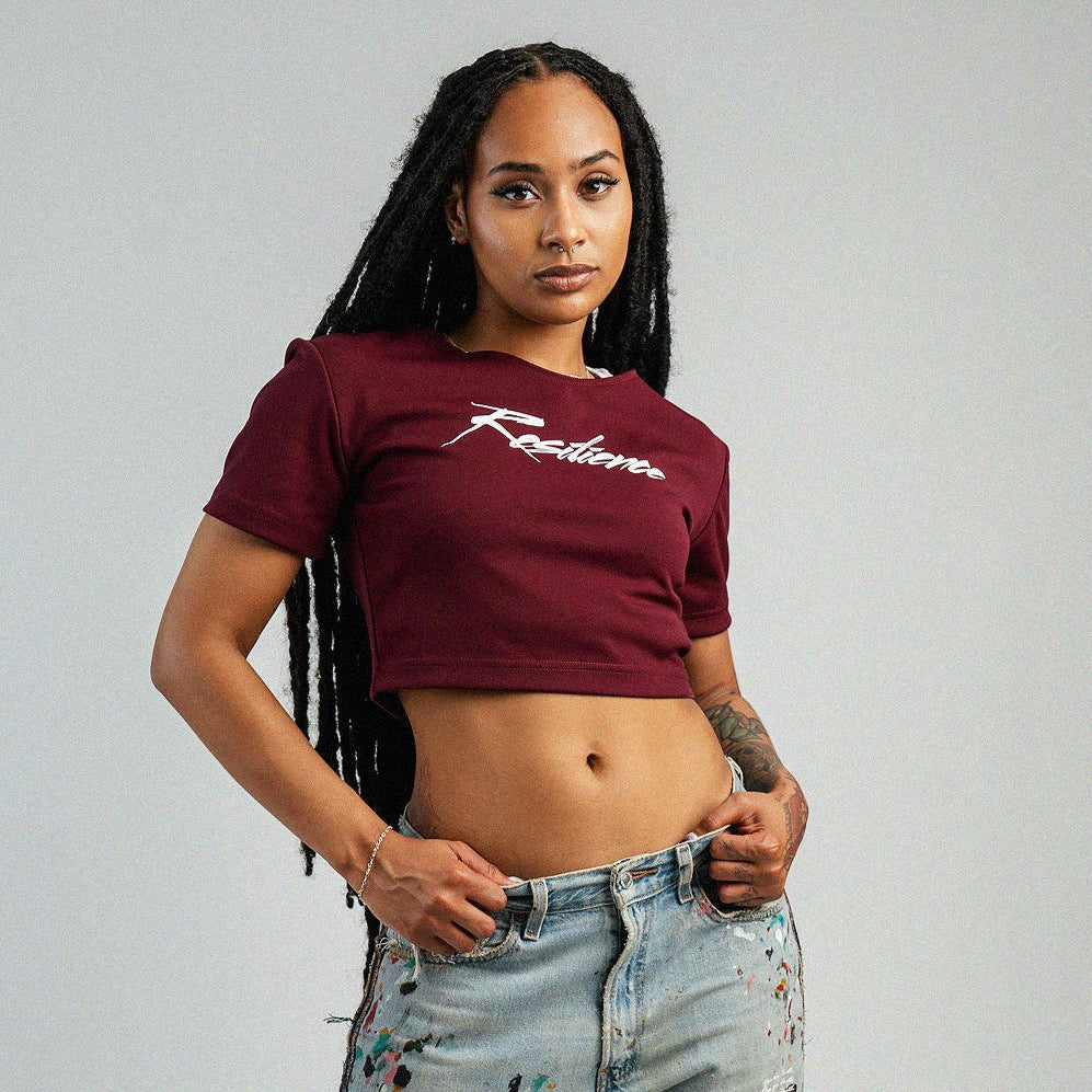 Handmade Crop Tee Crimson