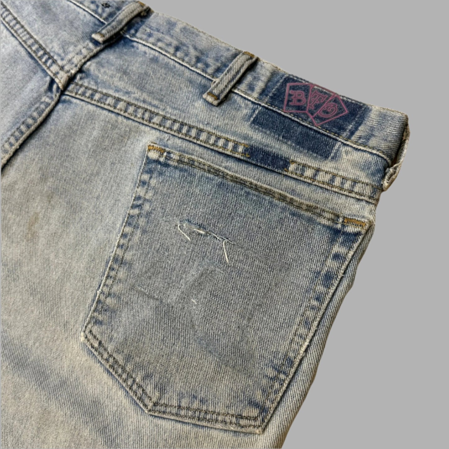 Patchwork Jorts Code Blue