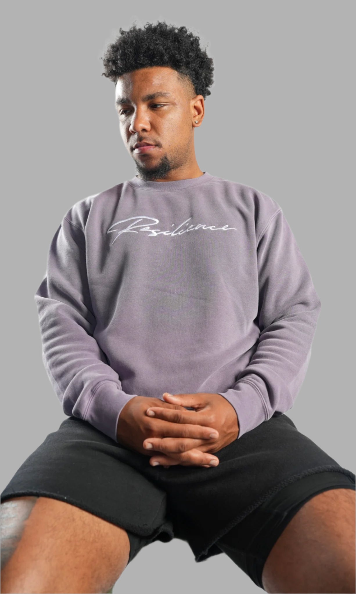 Embroidered Crewneck Wisteria